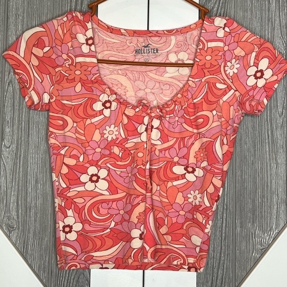 D23.08 Hollister California Women's Super Soft Cinched Fitted Crop Top XS - Picture 4 of 7